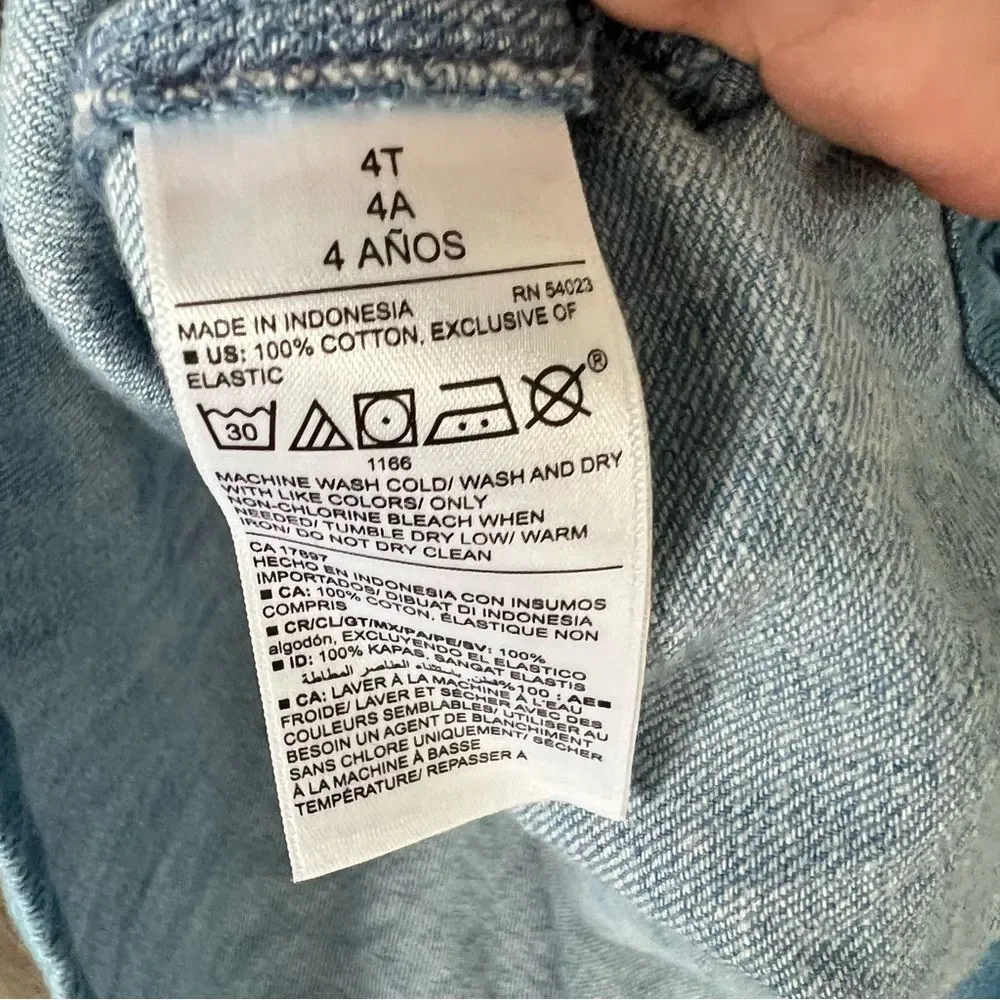Old Navy Blue Denim Chambray Top Tank Spaghetti Strap Cami 4T